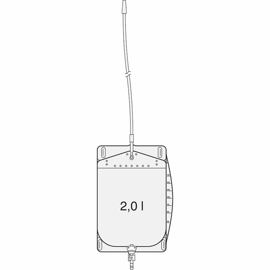 SAUER Funktionsbeutel 2000 ml mit Schwenkhahn Urin Beutel für das Bett