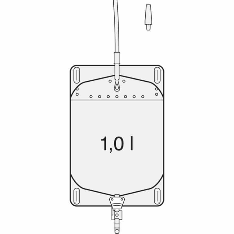 SAUER Fußgängerbeutel 1000 ml mit Schwenkhahn